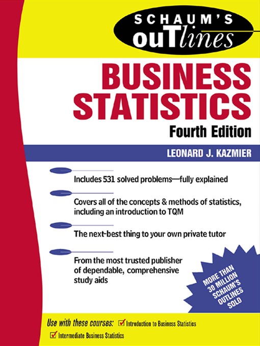 Title details for Business Statistics by Leonard Kazmier - Available